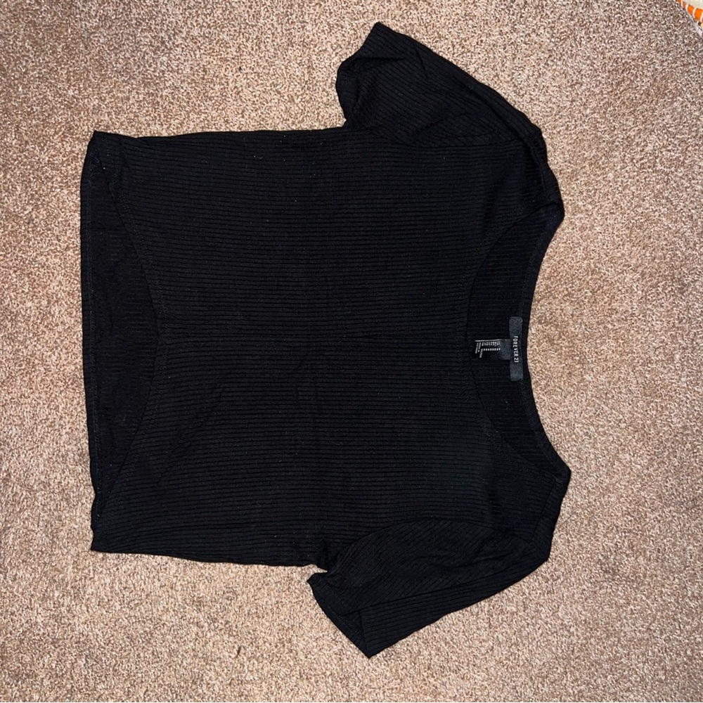 Forever 21 Black Crewneck Top Essential